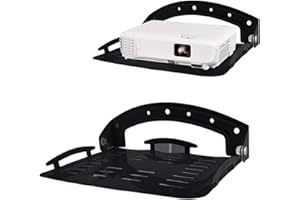 UineHiot Floating Shelf for Projector Wall Mount, 90-Degree Foldable, Loading Capacity 8.8lbs, Black