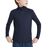 Dreammonkey Boys Turtleneck Long Sleeve Shirt Thermal Turtle Neck Soft Stretch Base Layer Tee for Kids(4T-16Y)