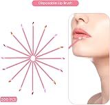 ILLUVA 200Pcs Disposable Lip Brush Wands Lip Gloss Applicator Slim 8 cm view 3