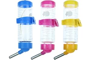 BLLREMIPSUR 3 Pack Hamster Water Feeder Bottle, 125 ml No-Drip Small Animals Water Dispenser, Pet Hanging Water Bottle for Guinea Pigs, Bunny, Chinchillas, Rabbit