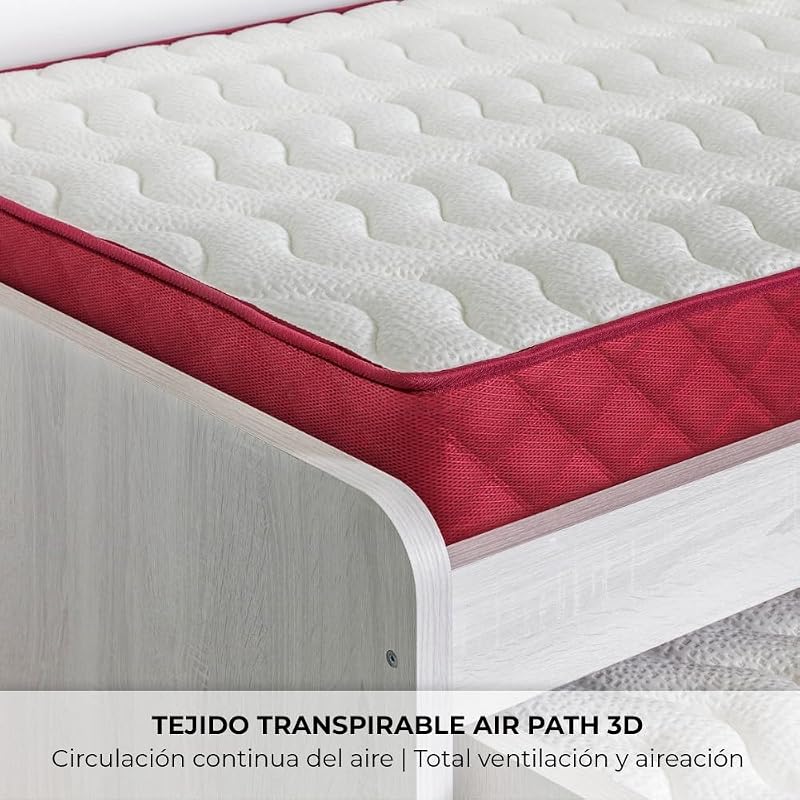 - Colchón Viscoelástico Reversible 180x180cm Gredos con Altura ±15cm. Tejido Strech y Tejido 3D Transpirable | Especial para Cama Nido | Firmeza Medio-Alta | Adaptable | Hecho en España