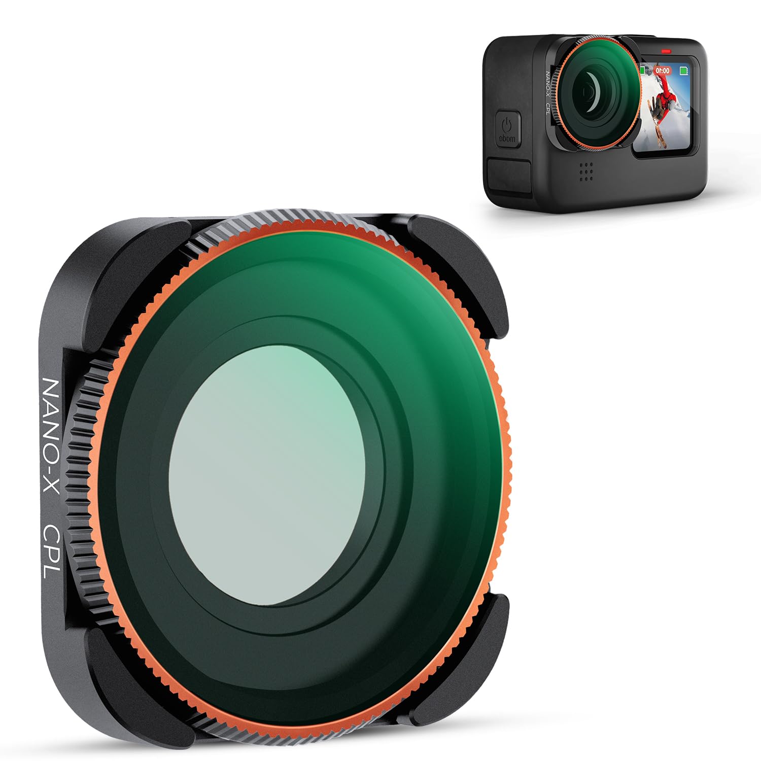 K&F Concept Polarising Filter CPL HD Nano Coating Multi-Layer Anti-Scratch Compatible with GoPro Hero9 Hero10 Hero11 Hero12 Hero13