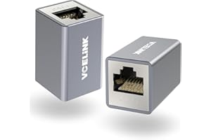 VCELINK RJ45 Coupler, Shielded Ethernet Adapter POE for Cat7/Cat6a/Cat6/Cat5e Network Cable Extender, Female to Female in-Lin