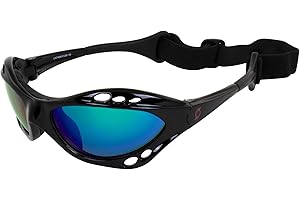 BIRDZ Hurricane Eyewear Category 4 Polarized Jet Ski Floating Goggles Black Padded Frames with Anti-Fog Coating