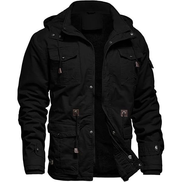 INVACHI Men's Winter Jacket Warm Cotton Military Jackets Fleece