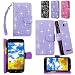 Cellularvilla Wallet Case for BLU Studio 5.5 D610a Purple Glitter Pu Leather Wallet Card Flip Open Pocket Case Cover Pouch