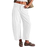 Acelitt Womens Straight Leg Elastic Waist Corduroy Pants with Pockets, S-2XL