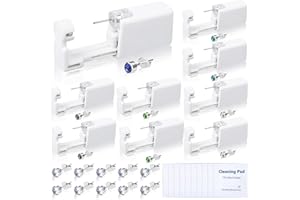 EVATAGE 30Pcs Ear Piercing Kit, Self Ear Piercing Gun with Preloaded Piercing Studs, Disposable Earring Gun with Silver Earrings for At Home Salon Earlobe Cartilage Helix Tragus Piercing Tool Kit