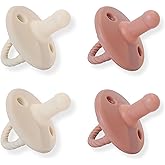 Silicone Pacifier 4 Pack, Silicone Soother Set, Silicone Newborn Pacifiers With Handle & Safety Airholes, Baby Pacifier, Bink