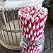 Paper Straws - Hot Pink White - Striped - 100 Pack - Outside the Box Papers Brand