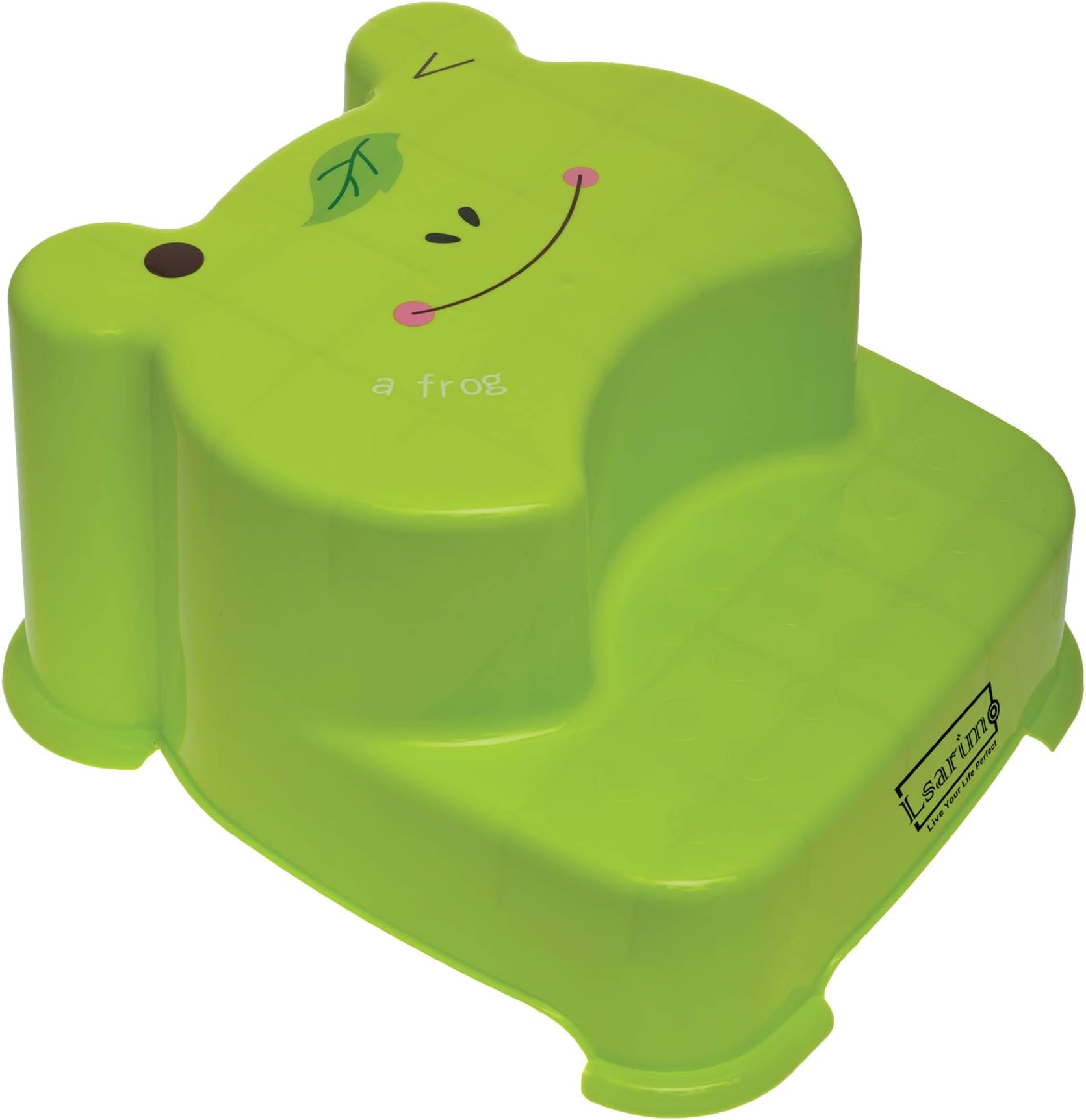 Lsarimo Kids Two Step Stool for Bathroom, Kitchen, Sink Use and Children Toilet Potty Training Stool with Fun Design (Green)