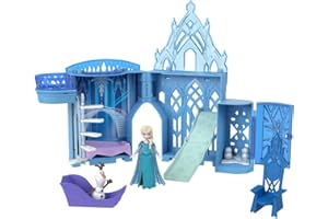 Mattel Disney Princess Toys, Storytime Stackers Elsa Ice Palace, Stackable Castle Doll House with Small Doll & 8 Pieces, Inspired by The Disney Frozen Movies
