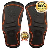 UltraComfy – A pair of Knee Compression Sleeves for Athletes Powerlifting Crossfit Running Knee Brace Support and Relief for Knee Pain Arthritis Meniscus Tear XXL