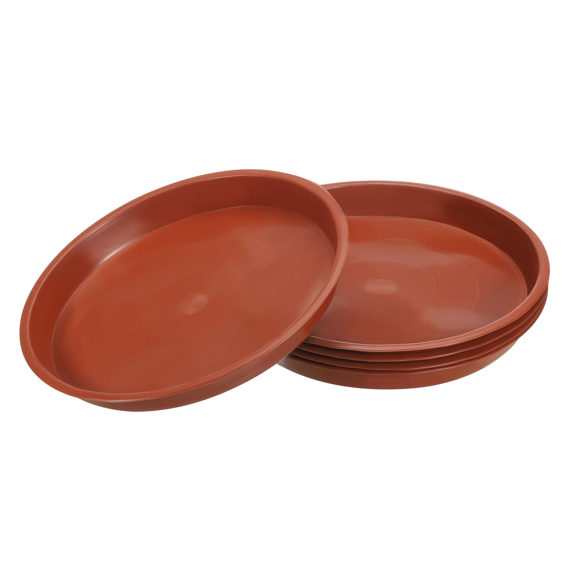 M METERXITY 5 Pack Planter Saucers - Plastic Plant Tray Flowerpot Drip Trays Round Apply to Outdoor/Garden (6.7 Inch/ 17cm, Red)