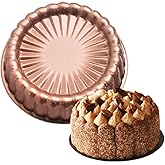 QUDUME Charlotte Cake Pan, 9 Inch Flower Shaped Charlotte Mold Pan Nonstick Carboon Steel Round Cake Molds for Cheese Cake Chocolate Cake Brownie Tart Pie
