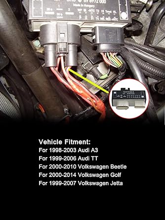 Amazon Com 1j0919506k Coolant Fan Control Module Relay For Vw Beetle Jetta Golf Tt 2000 2014 Replace 1j0 919 506 K Cooling Radiator Fan Control Unit Industrial Scientific