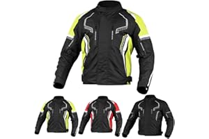PANDA CYCLE GEAR Motorcycle Mens Jacket High Visibility All Season Armored Enduro Dual Sports Motorbike Riding Biker Touring