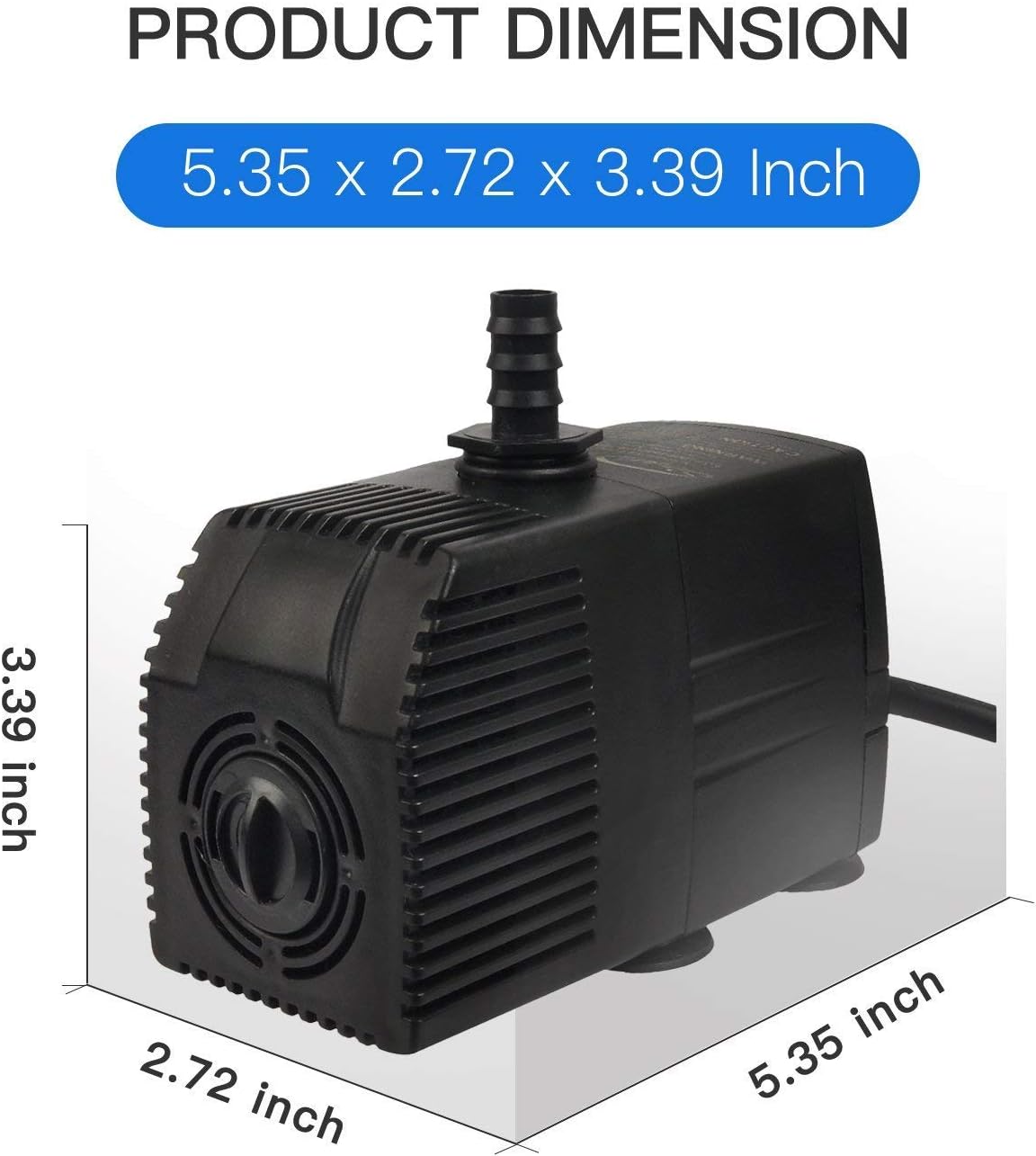 Simple Deluxe LGPUMP400G 400 GPH UL Listed Submersible 15' Cord Water Pump for Fish Tank, Hydroponics, Aquaponics, Fountains, Ponds, Statuary, Aquariums & Inline, black: Home Improvement