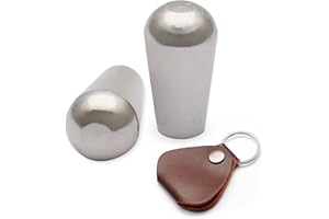 MAXCHEER 2PCS USA Threaded SAE 8-32 Brass LP Guitar 3 Way Toggle Switch Tip Pickup Switch Knob Fits Gibson Les Paul/Switchcraft Switch (Chrome)