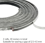 wordmouk 10m Self-Adhesive Brush Seal Strip 9x5mm White Window Door Weather view 4