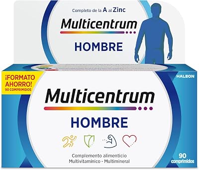 Hombre Multivitamínico Multimineral, Sin Gluten, 90 Comprimidos