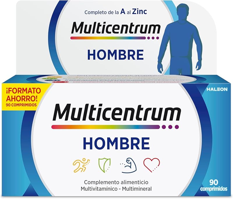 Hombre Multivitamínico Multimineral, Sin Gluten, 90 Comprimidos