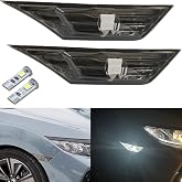 NJSBYL 10th Gen Civic Side Marker Lights For Honda Civic Coupe Hatchback | 2016 2017 2018 2019 2020 2021 White LED Clearance Markers Indicator Lamps + 2Pcs T10 194 LED Light Bulbs OEM#H02551127N