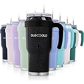 DLOCCOLD 40 oz Tumbler with Handle, Lid & Straw, Insulated Double Walled Stainless Steel Tumbler, Thermos Travel Coffee Mug f