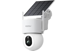 aosu 4K Solar Security Cameras Wireless Outdoor, 360° Surveillance with Detachable Solar Panel, No Subscription WiFi Camera, 