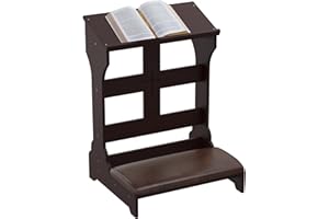 Gtouse Wooden Prayer Bench for Kneeler Prayer, Prayer Table at Home with Cushion Pad, Church Kneeling Stand Stool, Padded Prayer Chair Shelf for Kneeling at Home and Church