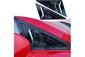 MUXEE 2Pcs front Side Window Louvers Air Vent Scoop Shades Cover Blinds Trim for Honda CIVIC 2006-2011 - ABS Bright Black Sport Interior Accessories