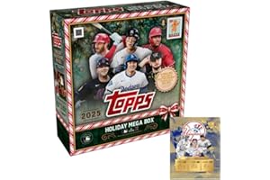 GENERIC New 2025 ToppsBaseball Sealed HOLIDAY MEGA BOX (100 Cards) - Glitter Parallel - Plus Custom Aaron Judge Card-Sized Print