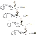 FUTIME Set of 4 Accessory Cord with One Led Light Bulb 6Ft Blow Mold Light IndoorString Lights, C7 Lamp with Spare Fuse for Halloween and Christmas Decorations, Craft Village House Decoration