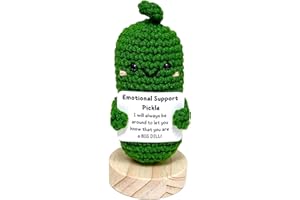 YDQUANI Handmade Emotional Support Pickled Cucumber, Crochet Emotional Support Pickled Cucumber Knitting Doll, Christmas Handwoven Ornament Gifts
