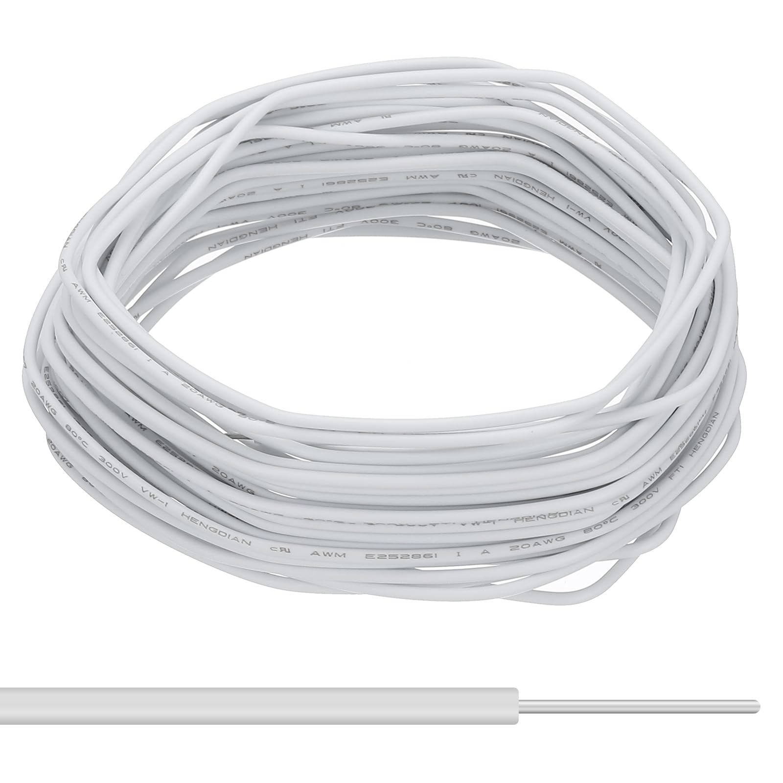 PATIKIL 22AWG Solid Electric Wire, 1 Pcs 49Ft Hook Up Tinned Copper Wire 1007 PVC Solid Single Core Wire for Home Improvement Circuit Computer Line, White
