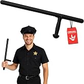 Nicky Bigs Novelties Police Costume Baton, 22.5in Black Plastic Cop Prop | Black Plastic Police Costume Baton, 3-Piece Adjustable Design, Lightweight &amp; Easy to Store, Perfect Halloween Accessory