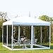 Outsunny 10' x 10' Heavy Duty Pop Up Canopy with Removable Mesh Sidewall Netting, Easy Setup Design, Outdoor Party Event with Storage Bag, Cream White