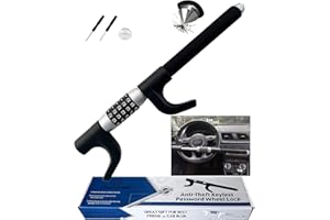 DODOMES Steering Wheel Lock Anti-Theft car Device, Retractable Keyless Password 5 Code Combination Car Locks Security System Heavy Duty Wheel Lock Universal Fit Vehicle Car Truck Van SUV With Emergency Hammer