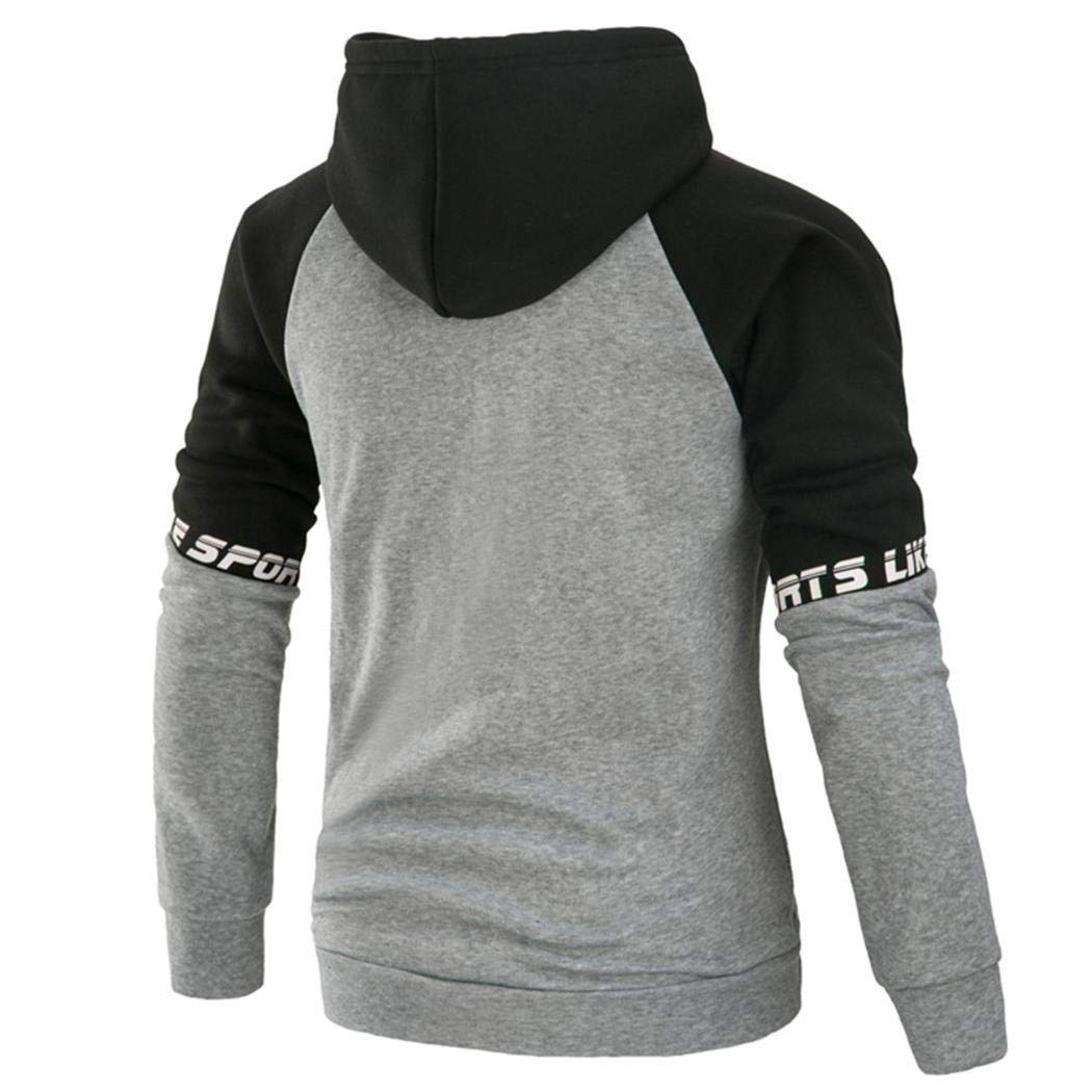 Haonike Sudadera con Capucha Estampada con Letras de Manga Larga con Capucha para Hombres Sudaderas con Capucha