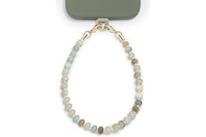 Posadina Natural Stone Phone Charm, Beaded Healing Phone Wrist Strap, Handmade Cellphone Chain Lanyard with Tether Tab