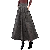 Kinghua Womens Wool Plaid Mini Skirt Fall Winter High Waisted Bodycon Pencil Skirt