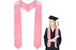 SLERGUT Graduation Stole Class of 2025, Unisex Adults Plain Graduation Sash Classic End With Trim for College Ceremony 70"