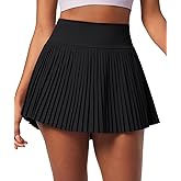 Ewedoos Pleated Tennis Skirt with Shorts Seamless High Waisted Skirt for Women Golf Athletic Skirt Skorts with Pocket