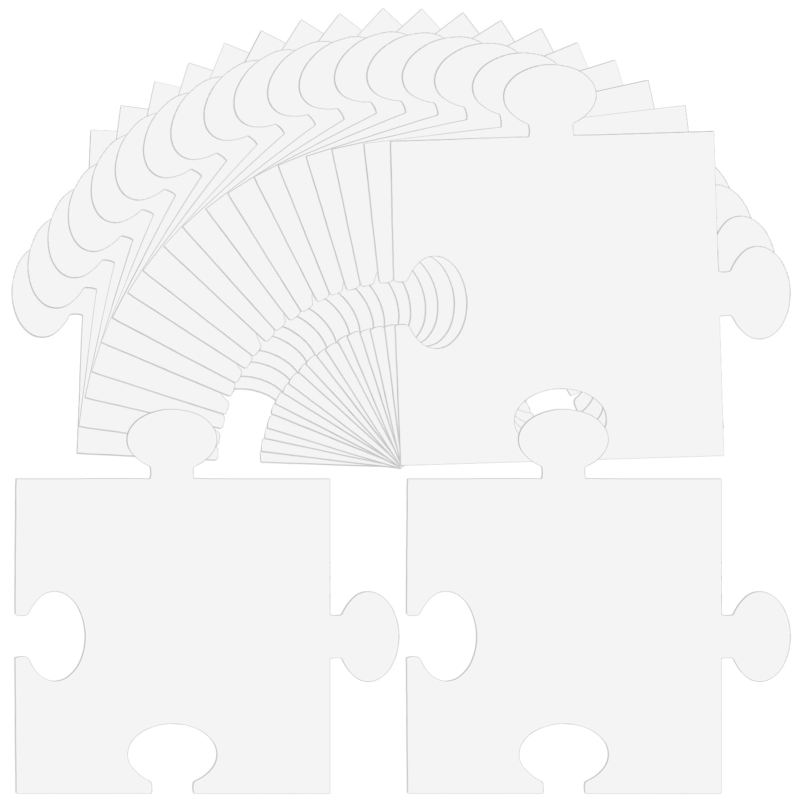 18 pcs Large White Blank Puzzle Pieces Oversize Dry Erase White Boards Blank Papers Puzzle Pieces Giant Piece for Adult to Draw and Write and Makes Huge Art Display