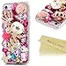 Mavis's Diary Phone case Compatible with iPhone 7, iPhone 8 Full Edge 3D Handmade Luxury Bling Crytal Fashion Design Shiny Gem Pearl Rhinestone Diamond Clear Hard Cover (Crown Castle)