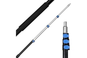 Lineslife Multi-Purpose 12ft Extension Pole, Lightweight Durable Aluminum Alloy Telescopic Pole for High Ceilings Window Cleaning Paint Roller（Pole Only）