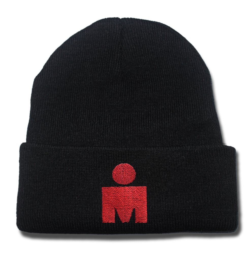 Customize Ironman Triathlon Logo Beanie Hat Handmade Skull