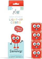 Glo Pals Original Water-Activated Light-Up Bath Toy Pack of 4 Cubes Sammy Red view 1