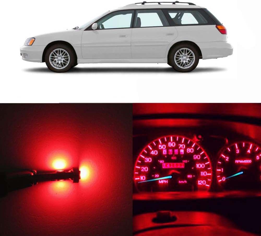 WLJH Red Dash Instrument Panel Gauge Cluster Illumination Light Warning Indicator Lamp Complete Led Bulb Kit for 2000-2004 Subaru Legacy, Pack of 26