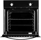 SIA SSO59BL 60cm Single Electric Oven Multi-function Black Glass Front view 3